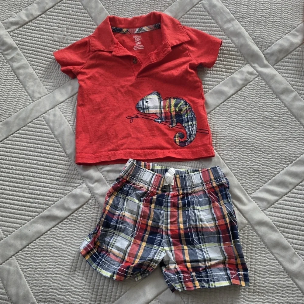 🔥5 FOR $25🔥Just For You by Carters 12M Baby Boy Outfit